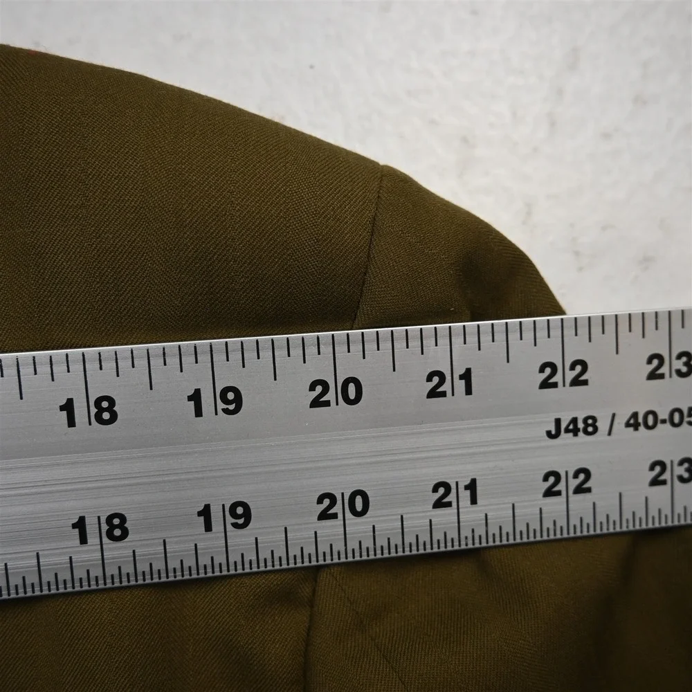Vtg Double Breasted 42L Green 100% Wool Mens Blazer Suit Jacket Sport Coat_10